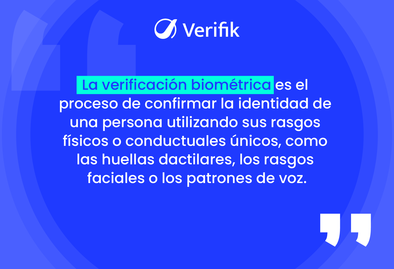 Verificación biométrica - definición