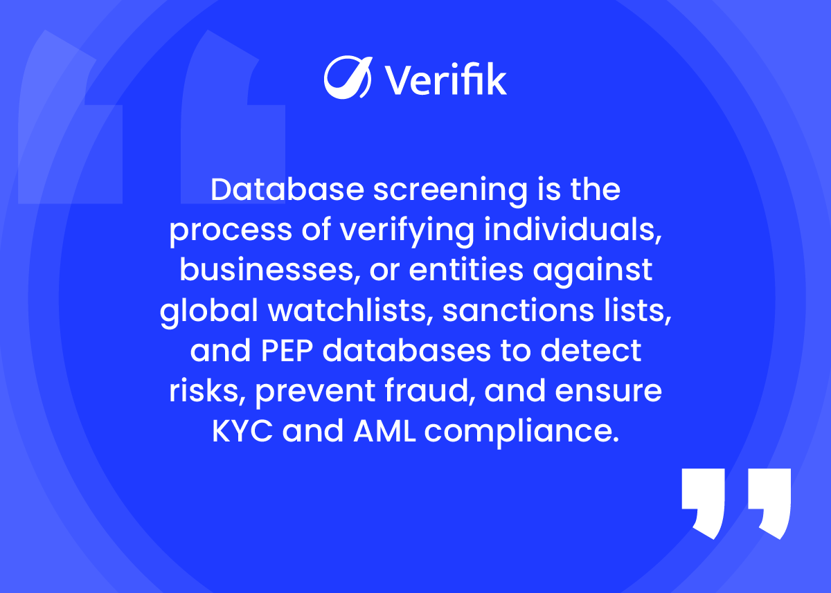 Database Screening - Definition