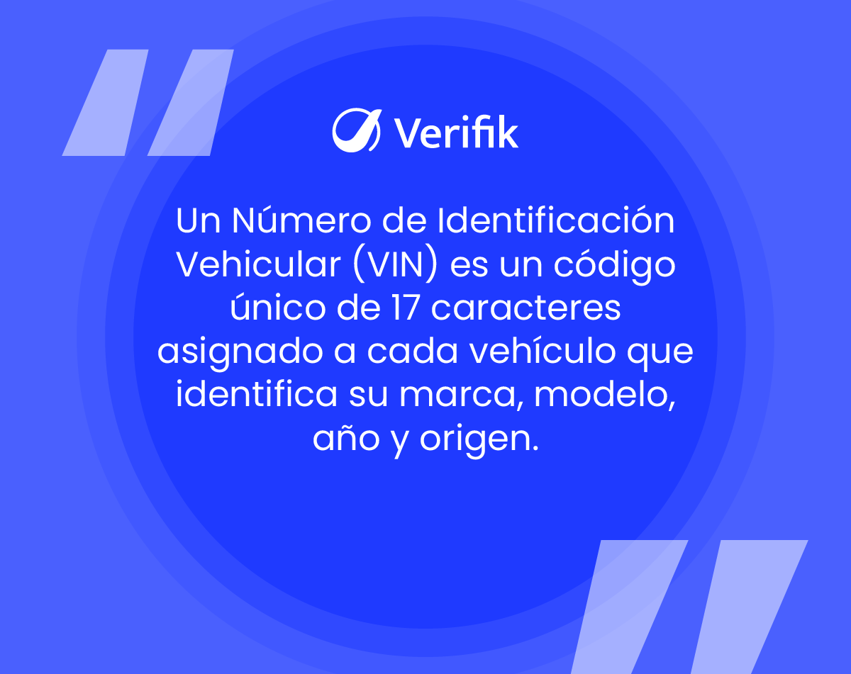 número de identificación del vehículo - Definición