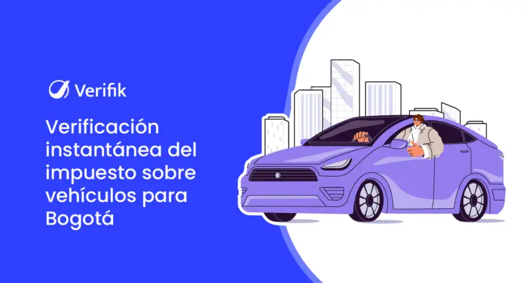 Verificación instantánea del impuesto sobre vehículos para Bogotá